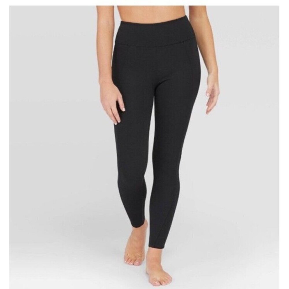 Assets By Spanx Womens Leggings Front Leg Seam Ponte Knit Black Large Shaping